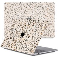 Lunso MacBook Pro 14 inch (2021-2024) cover hoes - case - Leopard Rose Gold