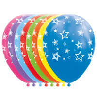 Multikleur Ballonnen Met Witte Sterren (8st)