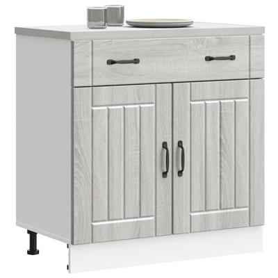 Keuken onderkast Lucca bewerkt hout grijs sonoma eikenkleur