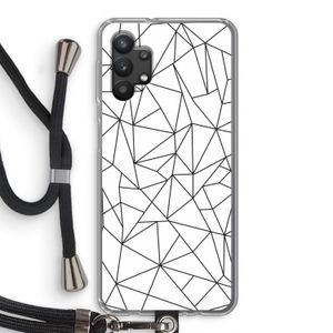 Geometrische lijnen zwart: Samsung Galaxy A32 5G Transparant Hoesje met koord