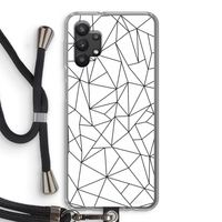 Geometrische lijnen zwart: Samsung Galaxy A32 5G Transparant Hoesje met koord