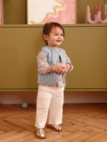 Broek baby meisjes gekreukelde tricot ecru