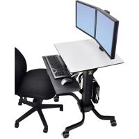 Ergotron WorkFit-C TV-wagen Aantal monteerbare displays: 2 Display(s) 25,4 cm (10) - 61 cm (24) Zwart, Grijs In hoogte verstelbaar, Toetsenbordhouder,