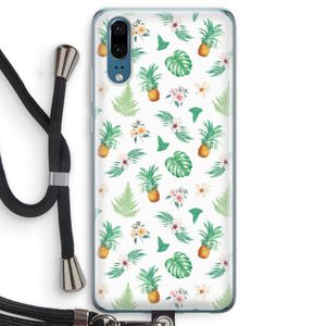 Ananas bladeren: Huawei P20 Transparant Hoesje met koord