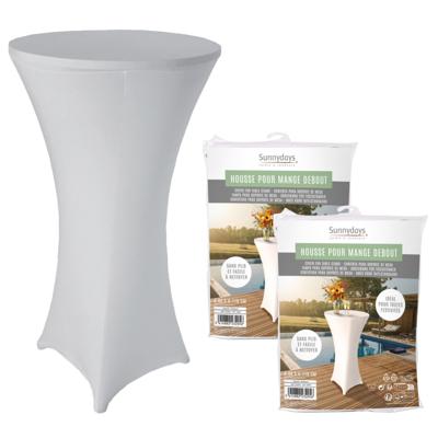 Sunnydays nette afdekhoes voor een statafel - 2x - wit - spandex elastiek - Dia 80 cm x H 110 cm