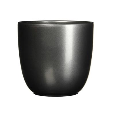 Bloempot antraciet grijs keramiek voor kamerplant H9 x D10 cm Bloempot antraciet grijs keramiek voor kamerplant H9 x D10 cm