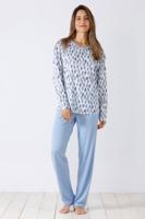 Blauwe blaadjes pyjama Hajo