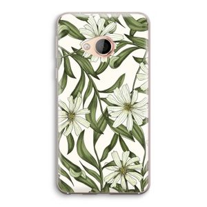Wit bloemenpatroon: HTC U Play Transparant Hoesje