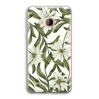 Wit bloemenpatroon: HTC U Play Transparant Hoesje