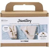 Creativ Company Mini hobbyset sieraden, kristal halsketting en oorbellen, 1 doos