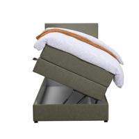 Leen Bakker - Boxspring Met Opbergruimte Liv Egaal - 90x200 Cm - Stof - Groen