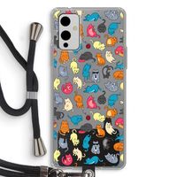Kleurrijke katten: OnePlus 9 Transparant Hoesje met koord