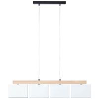 Brilliant HanglampRayan wit met hout - 99441/35