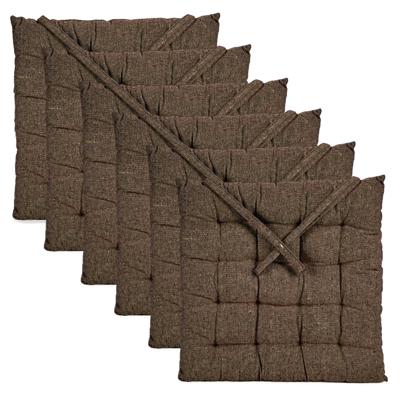 Stoelkussen Decorama - 6x - binnen/buiten - bruin - 40 x 40 x 5 cm - polyester Stoelkussen Decorama - 6x - binnen/buiten - bruin - 40 x 40 x 5 cm - polyester