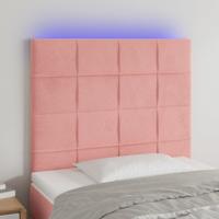 Hoofdbord LED 90x5x118/128 cm fluweel roze