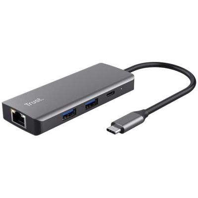 Trust Dalyx 6-in-1 USB-C-adapter USB Hub Zilver
