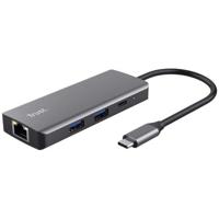 Trust Dalyx 6-in-1 USB-C-adapter USB Hub Zilver Trust Dalyx 6-in-1 USB-C-adapter USB Hub Zilver