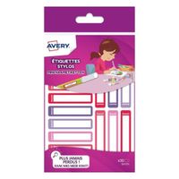 Avery Family mini naametiketten, ft 5 x 1 cm, roze/paars, ophangbare etui met 30 etiketten - thumbnail