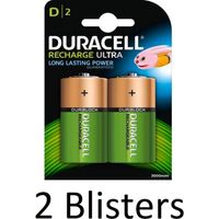 4 Stuks (2 Blisters a 2 st) Duracell D Oplaadbare Batterijen - thumbnail