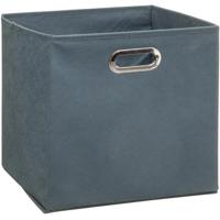 Opbergmand / kastmand - grijs/blauw - linnen - 29 liter - 31 x 31 x 31 cm - Opbergbox - Vakkenkast
