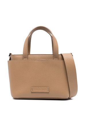 Fabiana Filippi sac cabas en cuir à détails de perles - Marron
