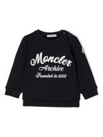 Moncler Enfant sweat en coton à logo imprimé - Bleu