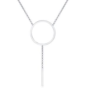 Dames ketting Cilla Jewels Edelstaal Zilverkleurig Cirkel Staaf