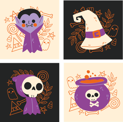 Schattige halloween monsters drinken onderzetter
