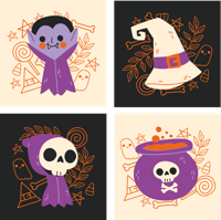 Schattige halloween monsters drinken onderzetter