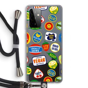 Fruitsticker: Samsung Galaxy A72 5G Transparant Hoesje met koord