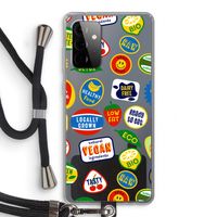 Fruitsticker: Samsung Galaxy A72 5G Transparant Hoesje met koord