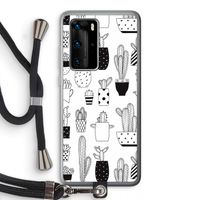 Cactusmotief: Huawei P40 Pro Transparant Hoesje met koord