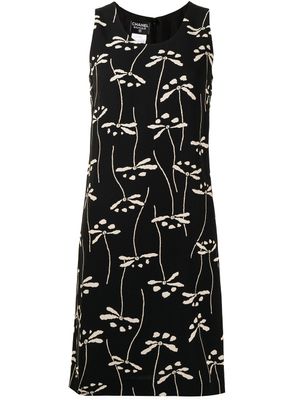CHANEL Pre-Owned robe mi-longue à fleurs (1998) - Noir
