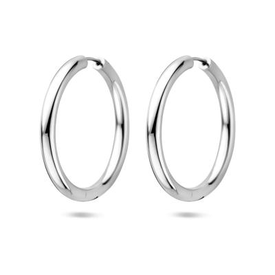 Gerhodineerd Zilveren Klapoorringen - 39x4mm - 925 Zilver