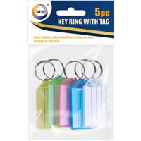 Sleutellabels/sleutelhangers - 5x - gekleurd - kunststof - 5,5 x 3 cm - thumbnail