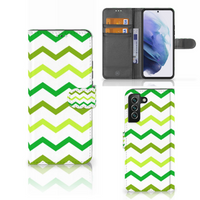 Samsung Galaxy S22 Plus Telefoon Hoesje Zigzag Groen - thumbnail