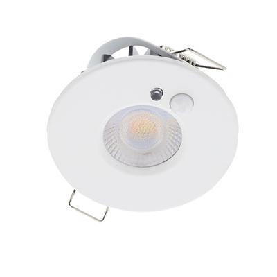 LED PIR inbouwspot IP65 waterdicht met bewegings sensor 6Watt rond WIT én dimbaar