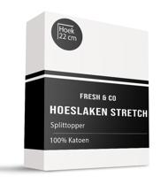 Splittopper Hoeslaken Katoen Jersey Stretch Wit 160x200 Cm Ademend Fresh And Co - Dekbed-Discounter.nl