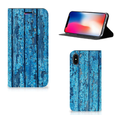 Apple iPhone X | Xs Book | Wallet Case | Wood Blue