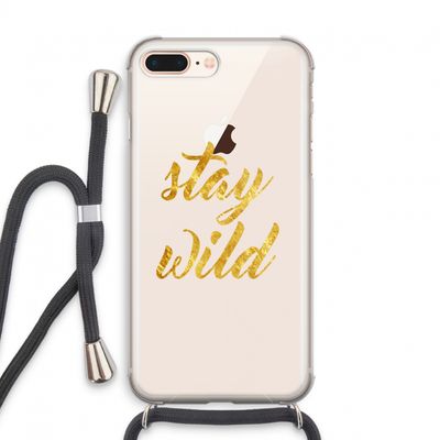 Stay wild: iPhone 8 Plus Transparant Hoesje met koord