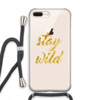 Stay wild: iPhone 8 Plus Transparant Hoesje met koord