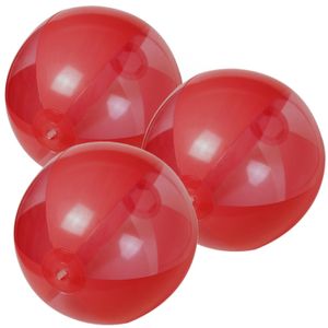 10x stuks opblaasbare strandballen plastic rood 28 cm