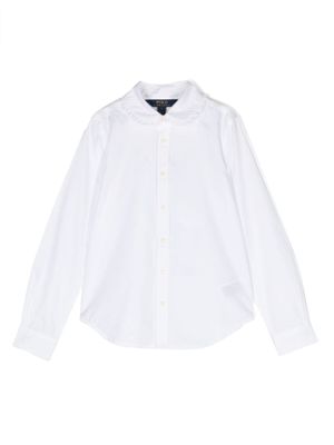POLO RALPH LAUREN KIDS chemise en coton à col volanté - Blanc
