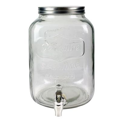 Home Deco Factory Drankdispenser - 8.0 liter - glas - limonadetap - waterdispenser