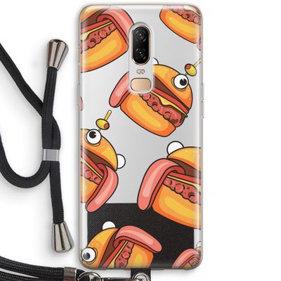 Hamburger: OnePlus 6 Transparant Hoesje met koord