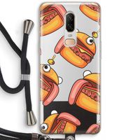 Hamburger: OnePlus 6 Transparant Hoesje met koord