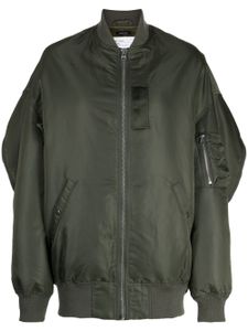 R13 decorative-zip detailing bomber jacket - Vert