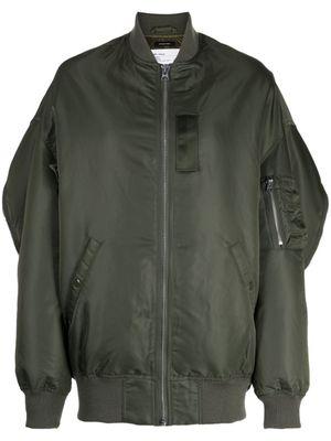 R13 veste bomber à détails de zips - Vert