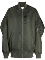 R13 veste bomber à détails de zips - Vert - thumbnail