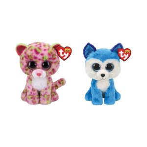 Ty - Knuffel - Beanie Boo's - Lainey Leopard & Prince Husky